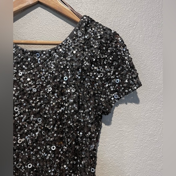 Silver Sequin Adrianna Papell Dress Women’s size 6 Wedding/Bridesmaid/Formal - Picture 5 of 8